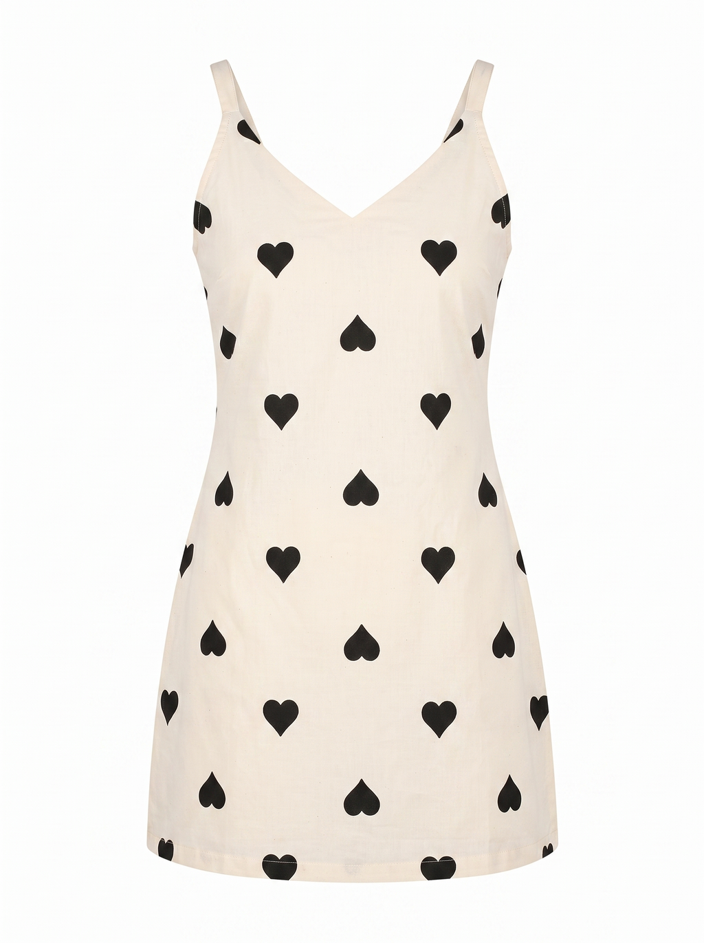 Cream & Black Heart Printed Long Sleeve Short Kurta | Indo-Western Fusion Tunic